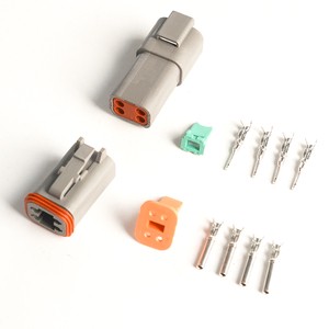 4 Pin Way Deutsch DT Connector Size 16 Solid Contacts Waterproof Electrical Wire Connector With Seal Plug For Truck Marine Gray