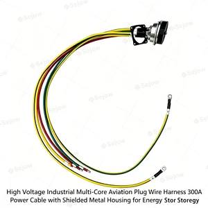 High Voltage Industrial Multi-Core Aviation Plug Wire Harness 300A Power Cable With Shielded Metal Housing For Energy Storage