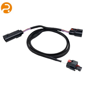 Custom Automotive Locking Plug Wiring Harness Full Black Braided Sleeve OFC Copper New Energy Vehicle On-Board Sensor Control