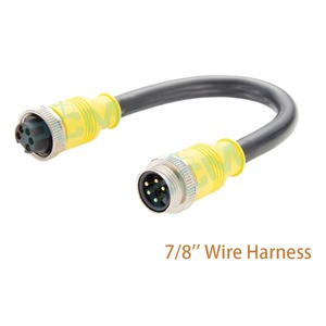 DeviceNet 7/8'' 5 Pole Male Double-Ended Trunk Line Extension Cable Mini-C Power Tap IP67 Gold-plated Copper Contacts Industrial