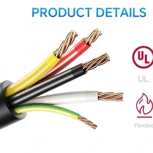 JZD UL1277 4/3AWG+6/1AWG Stranded Sun Res TC-ER Copper Electrical Building Wire PVC Jacket 90 Wet/Dry Wiring Electric Cable 600V