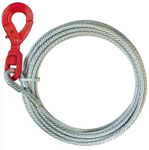 GYATSO New Condition Steel Self-Locking Swivel Hook Winch Cable Wire Rope Accessory 55FT 42500LBS for Trailer Parts