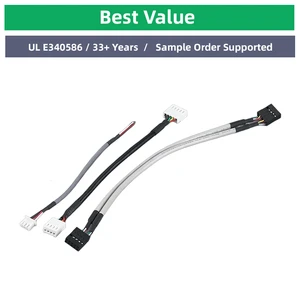 Marine Wire Harness, LSZH Low Smoke, Oil Resistant, 0.3m, Crimp Terminal, Black and Red, for Smart Lock, Multi Conductor