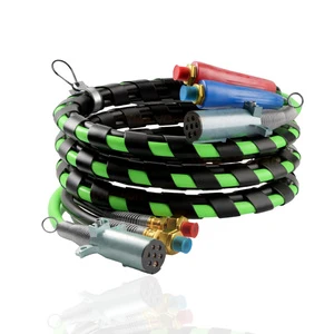 3in1 Spiral Wrap ABS Electrical Cord and Rubber 7 Way Electrical Trailer Cord Air Line Polyester Braided Hose Assemblies