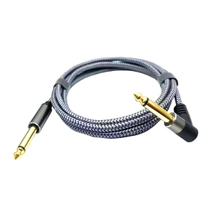 Guitar Cable, Instrument Cable, Bass Cable, Guitar Cord 6.35mm Straight Curved Audio Cable for Various Musical Speakers