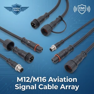 Custom Multi-Core Flexible M12 M16 Aviation Signal Cable Array EMI Shielded Power Signal Wire for Automated Warehouse Robotics