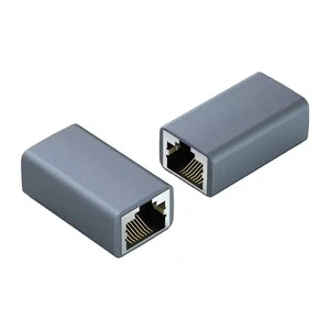 RJ45 Coupler Aluminum Alloy Network Cable Connector Gold-Plated LAN Cable Extension Shielded