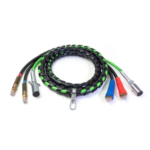 High Quality 3 in 1 Air Electrical Assemblies Power Lines Power Spiral Cable Trailer Truck Cables