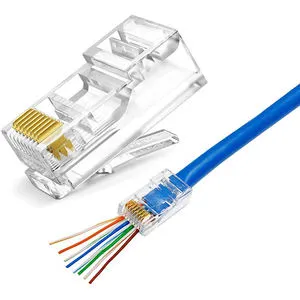 RJ45 Cat6 UTP Pass Through Connectors