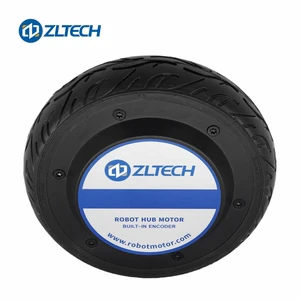 ZLTECH IP65 6.5inch 24V 5.5N.m 150W Rubber Tire Wheel Hub Servo Motor with 4096-wire Encoder for RGV Robot Support Custom