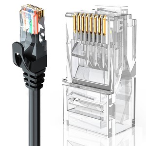 Cat5e Cat6 Cat6a RJ45 Transparent Modular Plugs Ethernet Cable End Plug LAN Network Connector 8P8C UTP Gold Plated Male Plastic