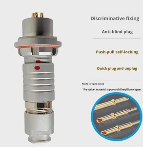 IP68 2-9 Poles 0F Series Push-Pull Self-Locking Plugs 750V/DC 500V/AC -45C~+125C Easy Connect Cable Clamp Set