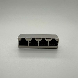 JISJACK 8 Port RJ45 Shielded Ethernet Cable Connector Gold-Plated Copper Alloy Contacts Straight Orientation Improved