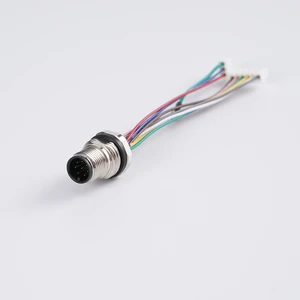 Waterproof DIN Power M12 Panel Mount IP67 Connector with 2-17 Pin Options