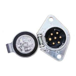 24V 7-Pin Plug Cable Connector Adapter Metal Round Socket Half-Trailer Parts & Accessories