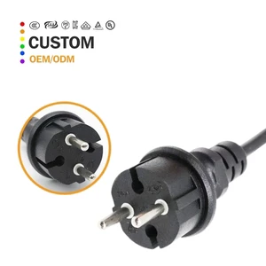 Zken Factory EU VDE 16A 250V Pure Copper Black Various Lengths 2M/3M/5M Power Cord For Home Appliance
