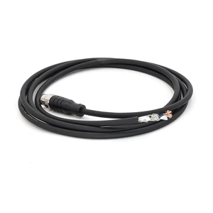KRONZ M1204F-3/S00R Pre-assembled Circular Connectors 3 M Cable Female Straight PVC Black Shielded Assembly M12 4 Pin Connectors