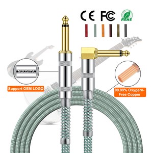 Wholesale High Quality 3/ 6/10 Meters Straight Instrument Cable Electric Guitar Cable Professional for Electronic Guitar Bass