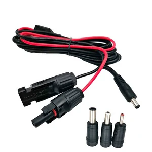 Portable Power Station Solar Generator Adapter Extension Cable 14/16/18AWG Copper Wire Solar Panel Connector DC 8mm IP67 PVC