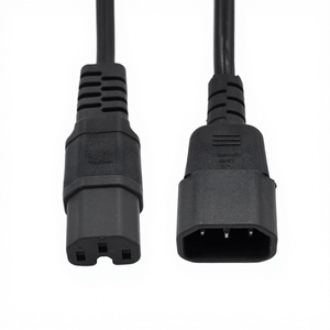 CE Listed RoHS Compliant Molded Plug IEC C14 To C15 Server Power Extension Cord Hot Condition Cable