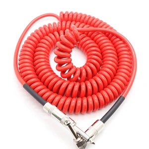 Factory Customization Colorful Straight to Bent Audio Cable Professional Spring Guitar Cable