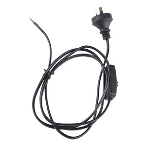 10 Ft Australia 2-Pin Plug Bare Wire Cord With Inline Switch Power Cable Lamp Switch Control Wire