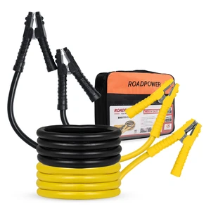 Roadpower Heavy Duty High-Conductivity Copper Car Booster Battery Cables 3M Weather Resistant PVC Insulated Spring-Loaded Clamps