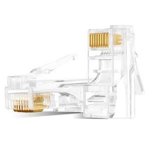Network Modular Plug Cat5 Cat5e Cat6 Utp 8p8c Rj 45 Plugs Unshielded Pass Through RJ45 Connector