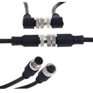 M12 A/B Code 3-6 Pin Male/Female Overmolded IP67 Waterproof Connector Straight Angled 1/2/3/5 Meters PUR Shielded/Unshielded