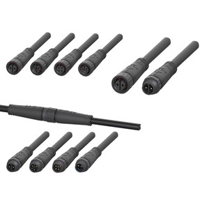 OEM Waterproof IP67 Lock Connector 2 3 4 5 6 Pin M12 Electric Male Female Solar LED Light Lamp Power Cord Extension Cable