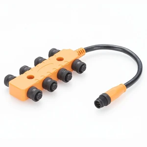 NMEA 2000 8-Way Tee Splitter Cable Waterproof M12 8 Port fo NMEA 2000 Network CAN Bus CANOpen Devicenet