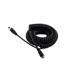 8m 4-Pin Truck Heavy Duty Aviation Spring Extension Cord Female to Male Waterproof Cable for Automotive