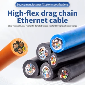 Flexible Stranded Towing Chain Cable TRVV/TRVVP Polyurethane Sheath High Density PE Insulation 1-60 Cores Wire