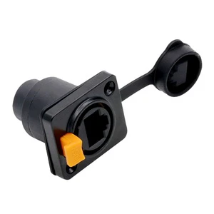 Waterproof RJ45 Flat Panel Mount Network Connector RJ45 Pass Through Adaptor Plug and Play Female Chassis Sockets IP65