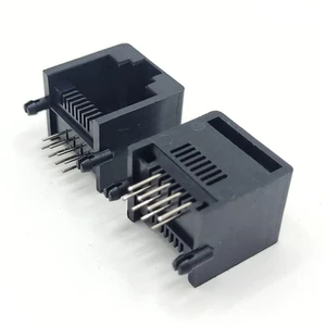 RJ45 8P8C Male/Female Ethernet Connector Module Jack Series for PCB and Wire Connections Black