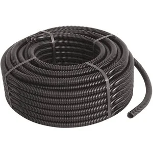 Black 32mm Diameter PVC Folding Electric Cable Corrugated Tube Self-Extinguishing Conduits & Fittings Length In Meters