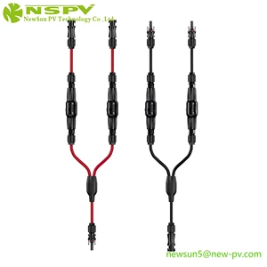 IP68 High Performance Solar Fuse Y Cable Connector 1500V DC Photovoltaic Wiring Harness Tinned Copper Cable for Solar Panel