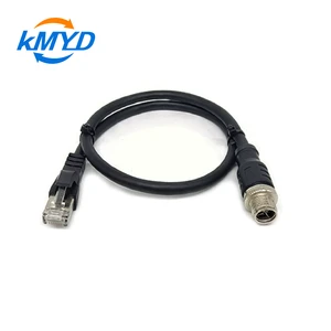 X-code M12 8pin Brass Male/Female RJ45 IP67 Waterproof 3A/7A Rated Ethernet Cable Panel Mount Connector for Industrial