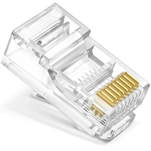 RJ45 Cat6 Connector 8P8C Modular Plug Gold Plated Copper Contact ABS Housing for Ethernet Cable
