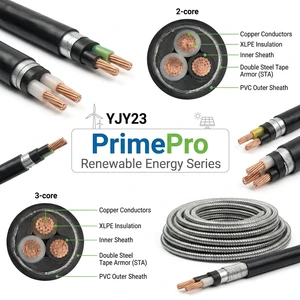 PrimePro YJY23 Armored Power Cable 1.8/3kV 2/3C Pure Copper XLPE Insulated Steel Tape Armor for Wind/Solar Underground