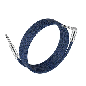 Factory OEM Guitar Instrument Cable Electric Guitar Patch Cable 1/4 Inch Right Angle to 6.35mm Jack Audio Cable for Bass