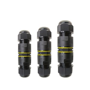 M16 Plastic IP68 Waterproof Cable Connector T Type Quick Splice 2pin Black Nylon PA66 Wire Connectors For Outdoor Use CE UL94