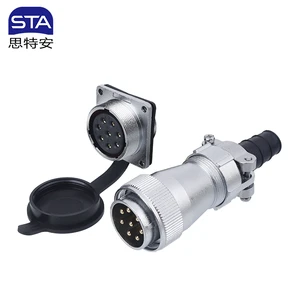 WF28 Copper Power LED IP67 Waterproof Angled Straight Metal Plug Socket Connector Aviation Soldering Cable Wiring