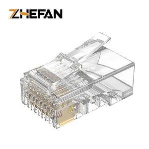 Brass Pin Cat5e Connector Waterproof Utp Cat5e 8p8c Modular Plug Gold Plated Rj45 Connector Cat5e Unshielded Plug