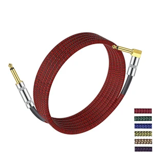 Factory Custom Length Braided Guitar Cable 6.35mm Mono Jack TS to Straight Male Cord Male to Male Instrument Audio Cables