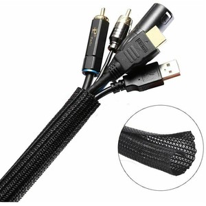 Flexible Rodent Resistant Cable Sleeve Expandable Split Cable Wire Harness Braided Wrap Sleeve