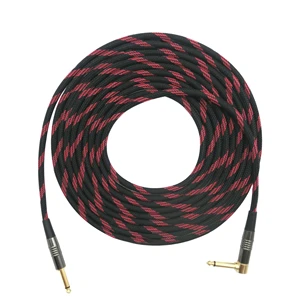 Braided High Quality Guitar Cable Audio Guitar L-Plug Cable Cord 6.35 Guitar Instrument Cable 10ft 20ft
