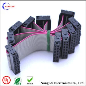 Customized All Kinds IDC Flat Cable 2.54mm Pitch IDC Connector Grey Flat Cable 10pin Assembly Ribbon Flexible Wire Harness Cable