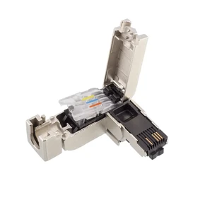 Shielded Metal RJ45 Field Assembly Connector Tool-Free Cat6A Industrial Ethernet Plug For Network Wiring Installation
