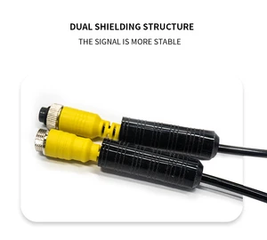 GX12 4-Pin Double Shielded Copper PU 8M Spring Cable Retractable Industrial for Vehicle Monitoring System